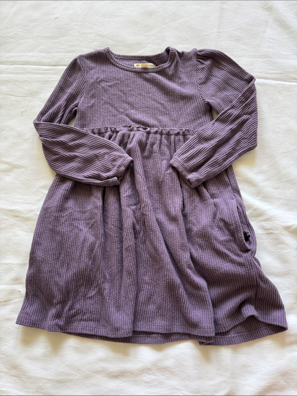Tucker + Tate Lilac Ribbed Long-Sleeve Knit Dress